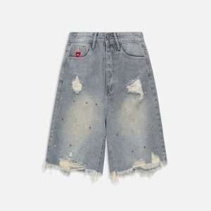 Aelfric Eden Rhinestone Application Jorts