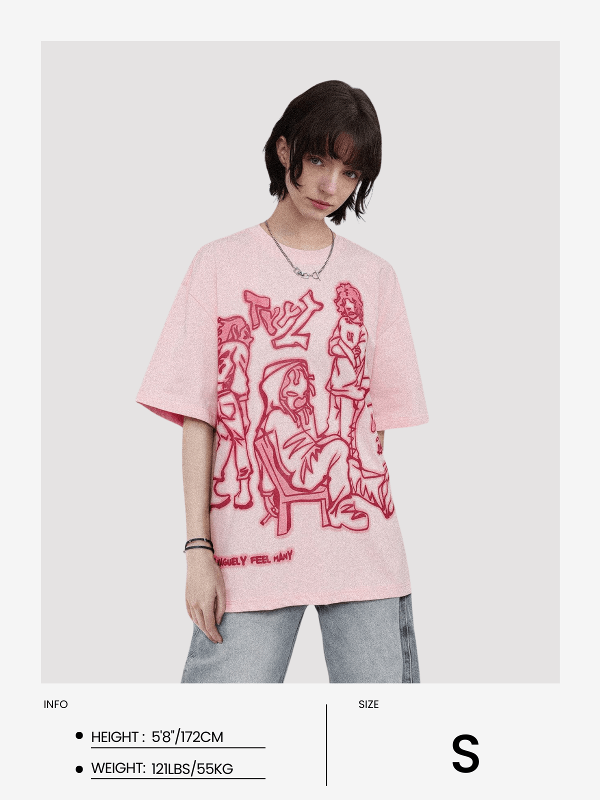 Aelfric Eden Cartoon Line Character Graphic Tee - Image 11