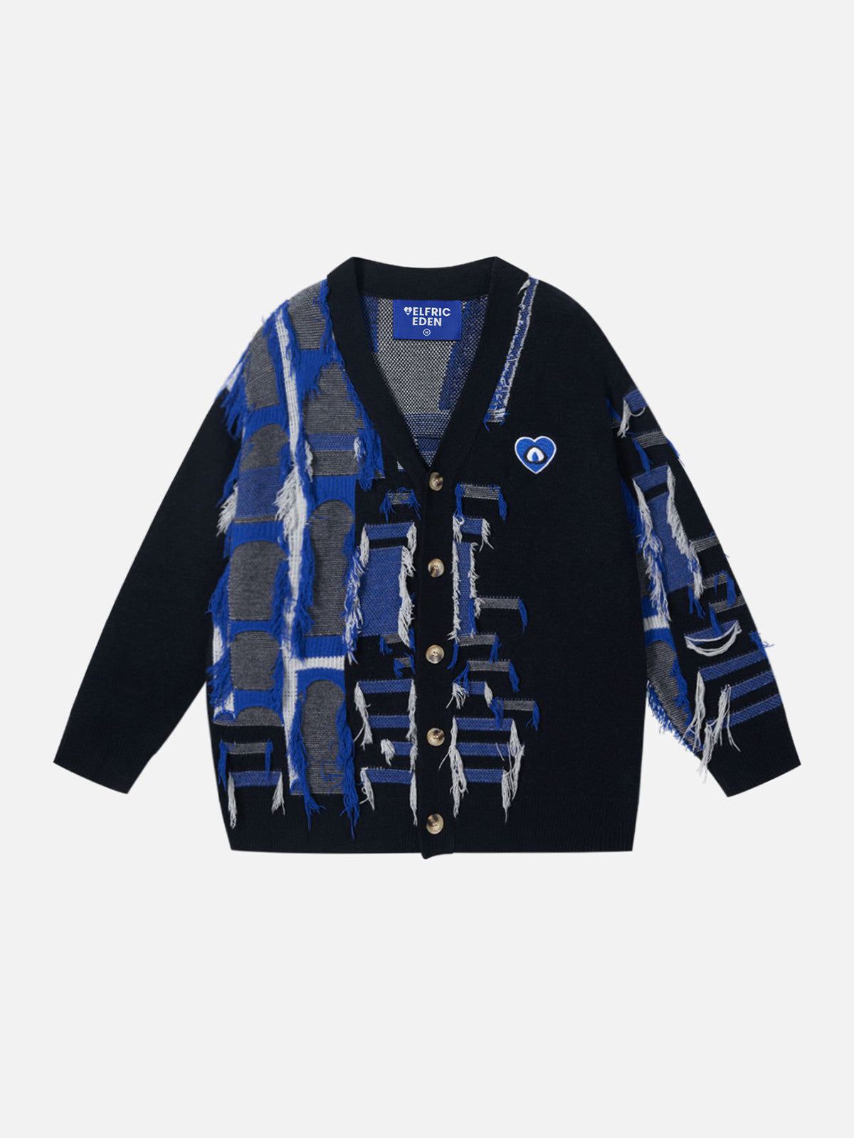 Aelfric Eden Tassel Patchwork V-Neck Cardigan