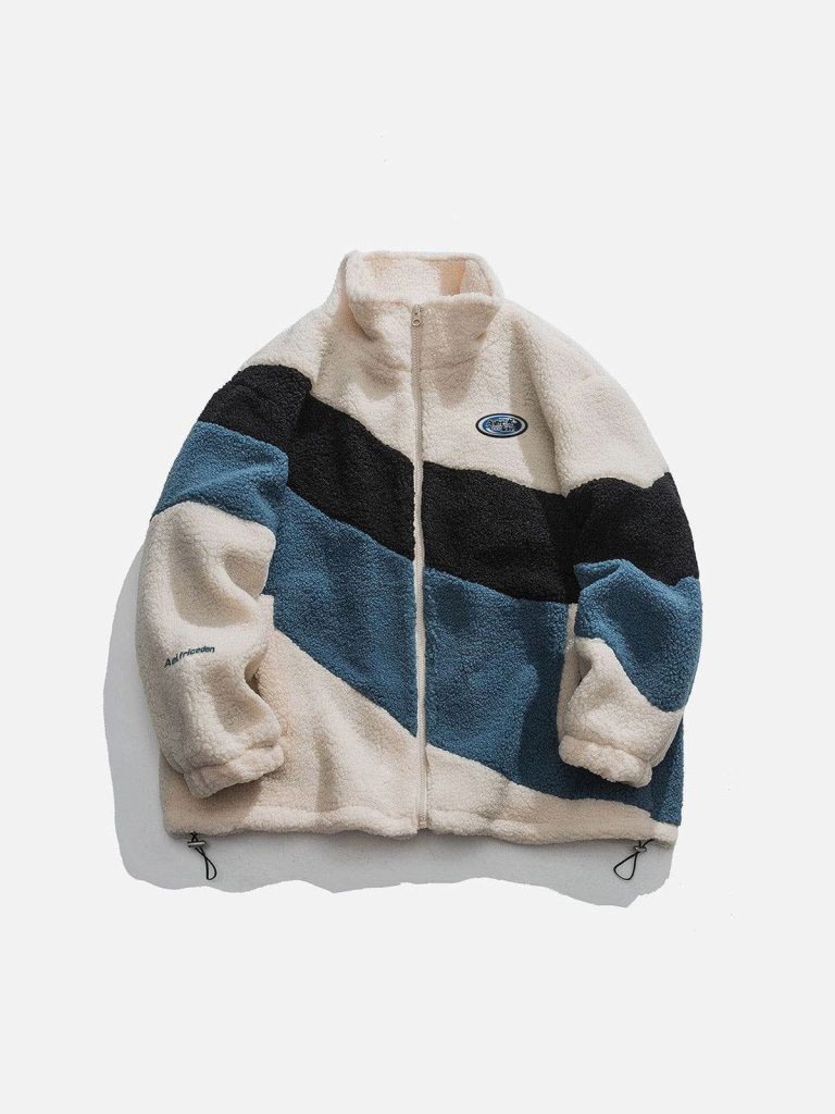 Aelfric Eden Three-color Patchwork Sherpa??Coat