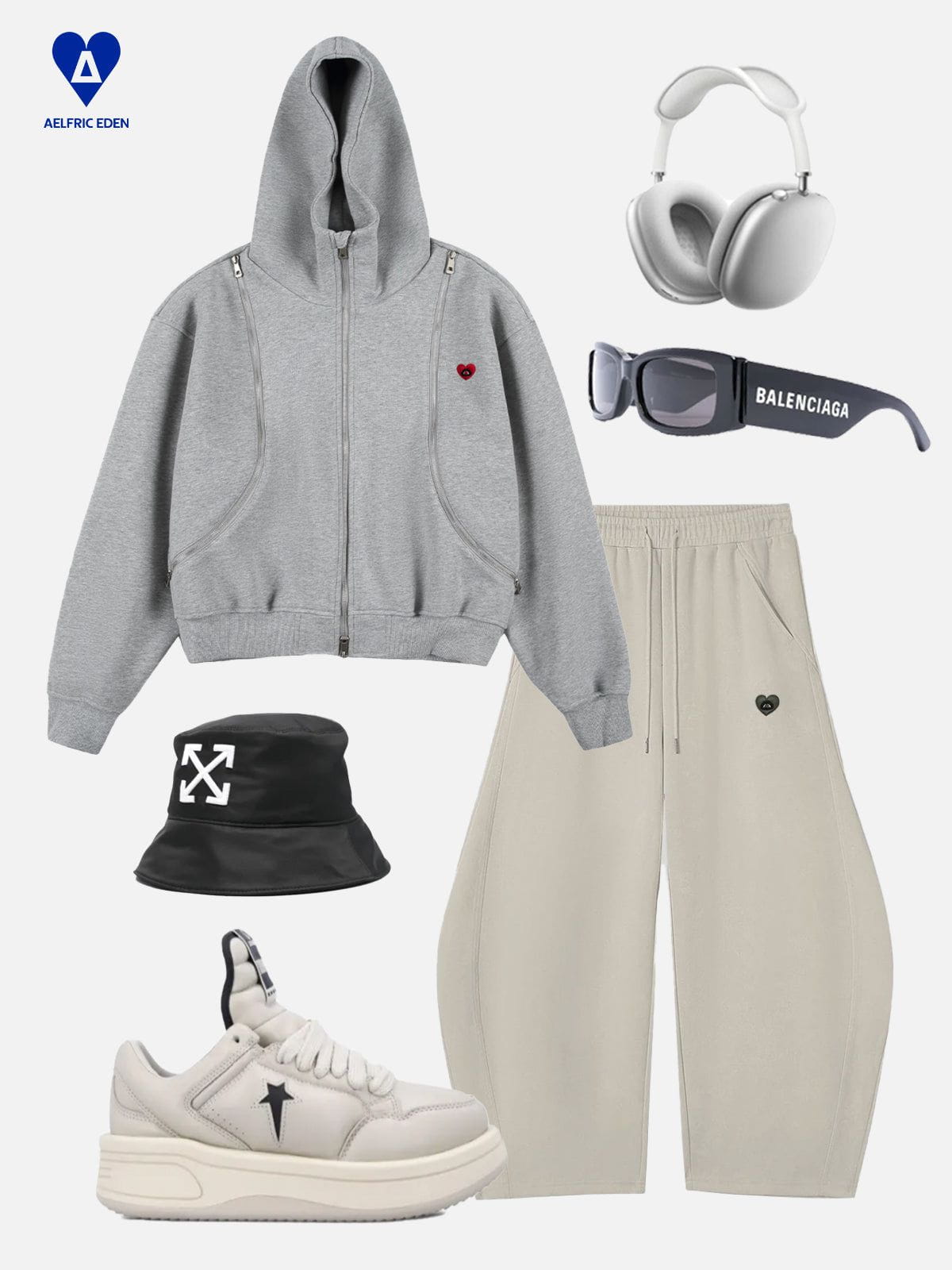 Aelfric Eden Deconstructive Boxy Zip Up Hoodie - Image 4