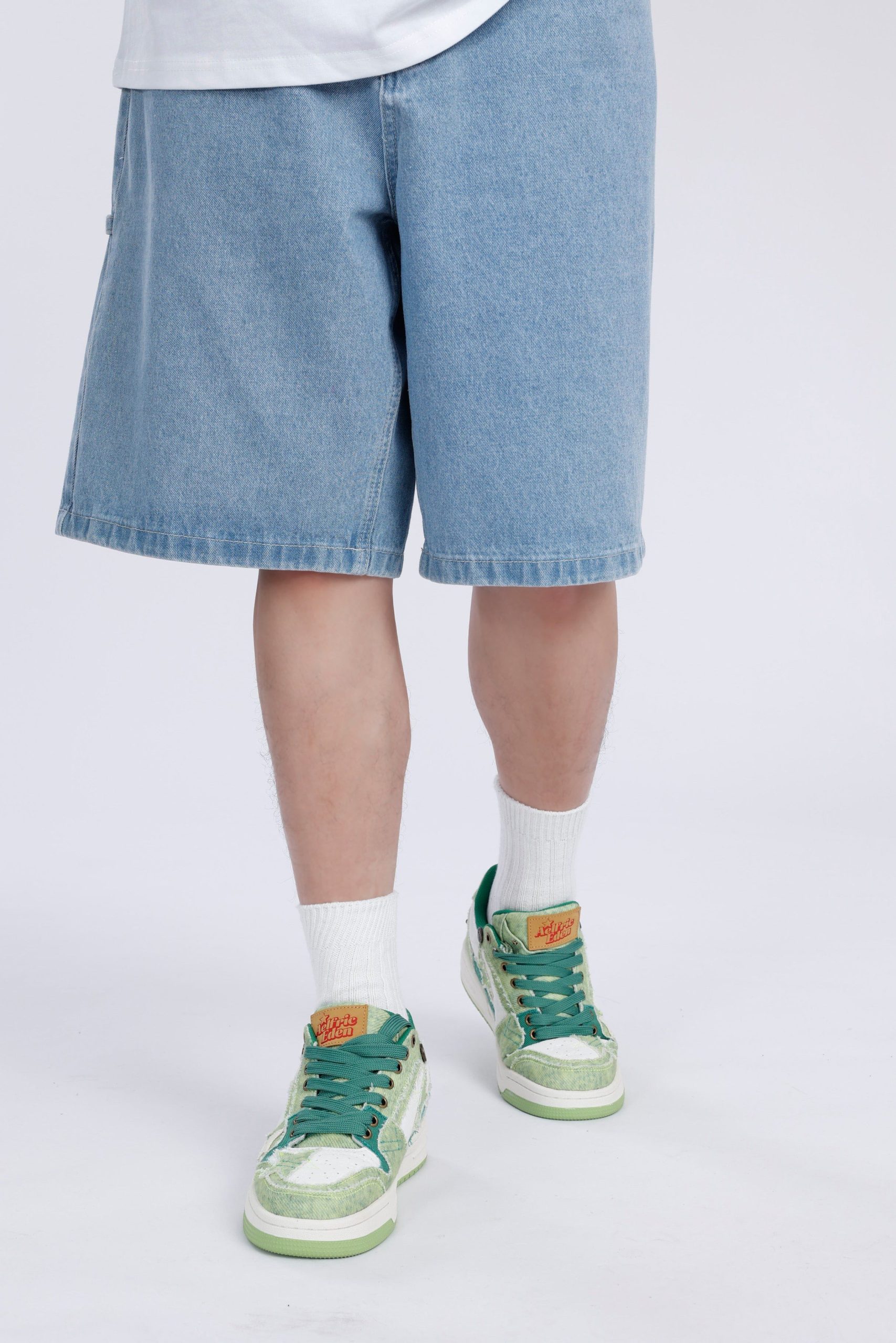 StarryClimb Patchwork Avocado Green Star Skate Shoes - Image 7