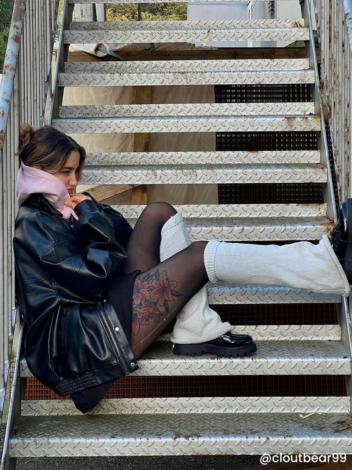 Aelfric Eden Zip Up Ruched Leather Jacket - Image 3