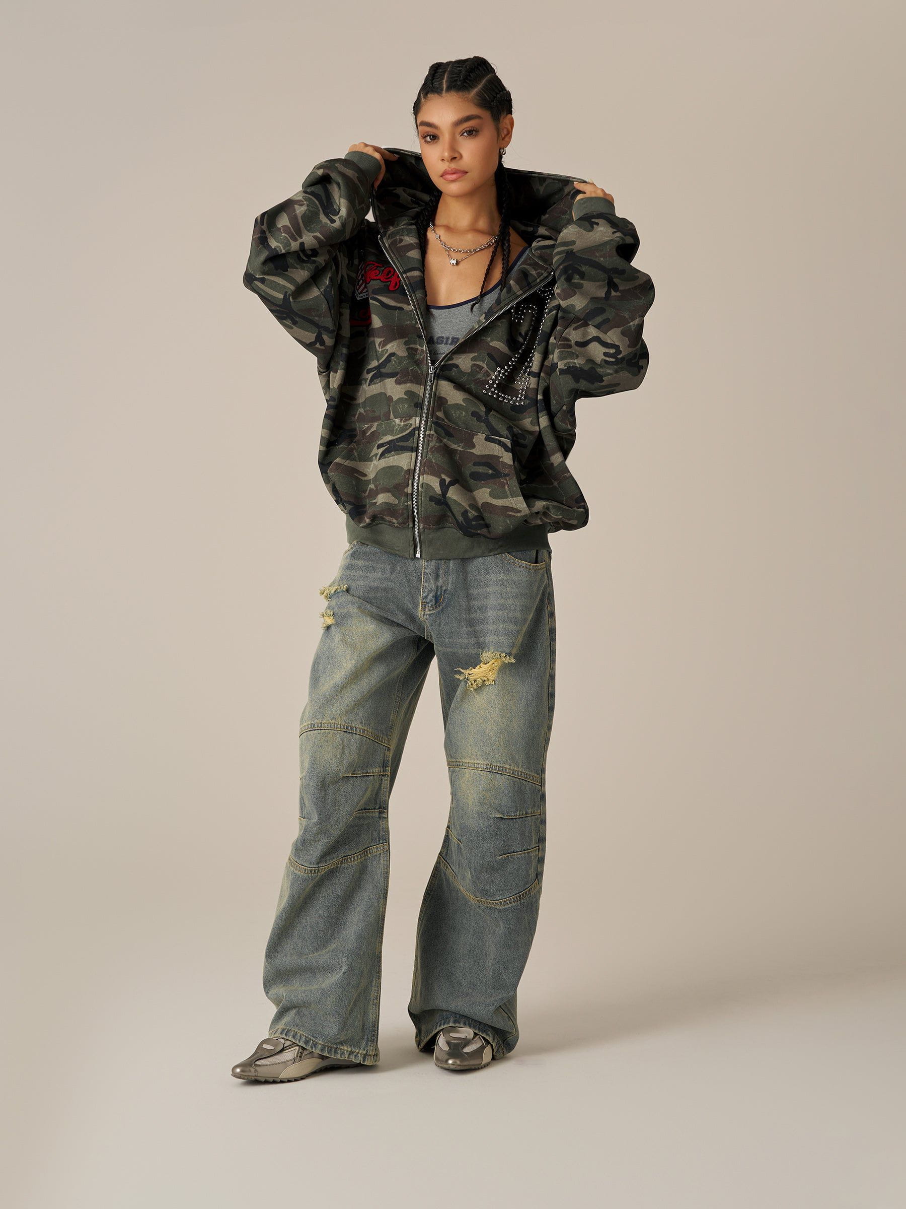 Aelfric Eden Camo Zip Up Hoodie - Image 4