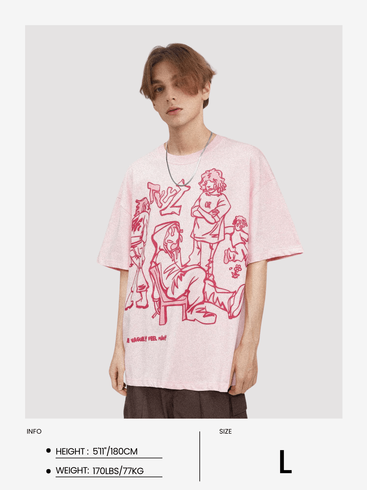 Aelfric Eden Cartoon Line Character Graphic Tee - Image 10