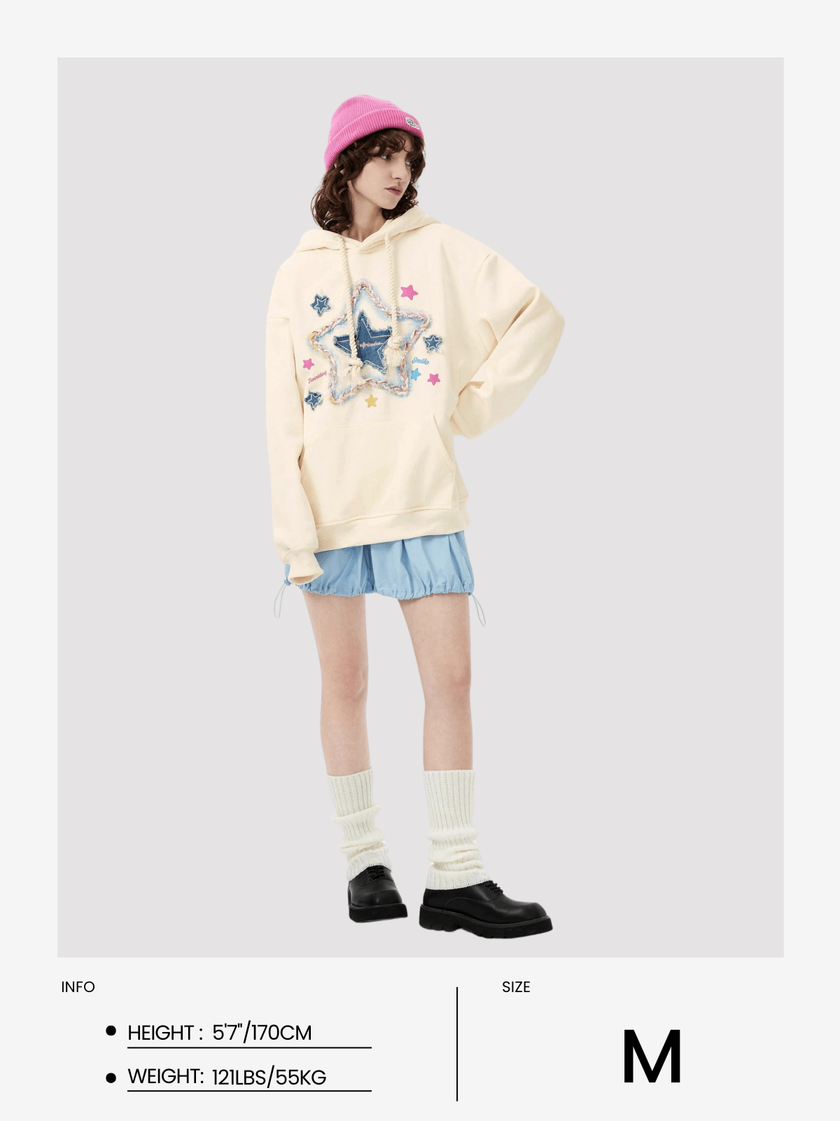 Aelfric Eden Denim Star Applique Hoodie - Image 20