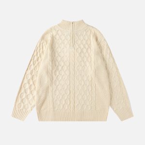 Aelfric Eden Retro 90s Half Zip Knit Sweater