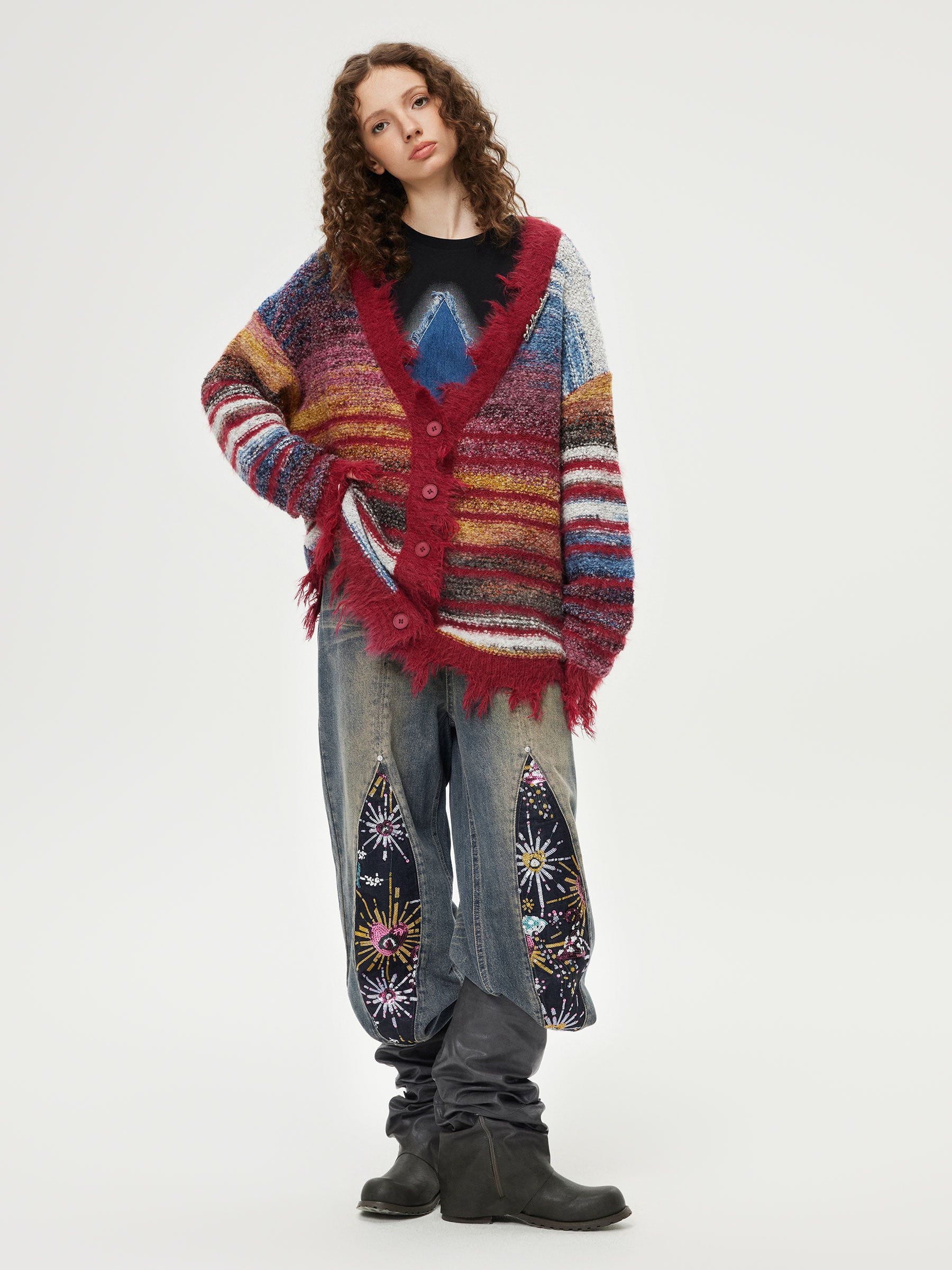 Aelfric Eden Fringe Stripe Cardigan - Image 2