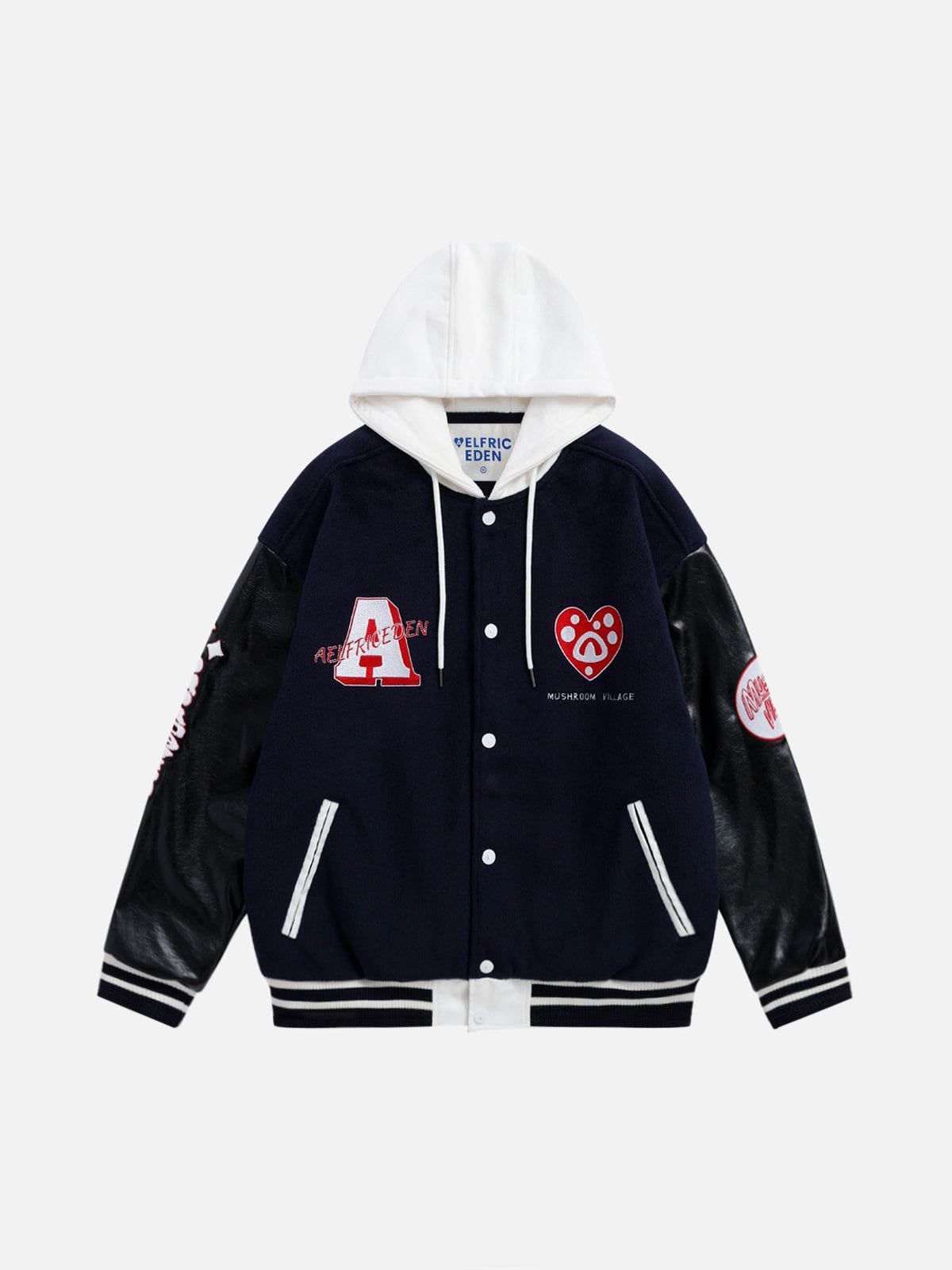 Aelfric Eden Color Block Hodded Varsity Jacket
