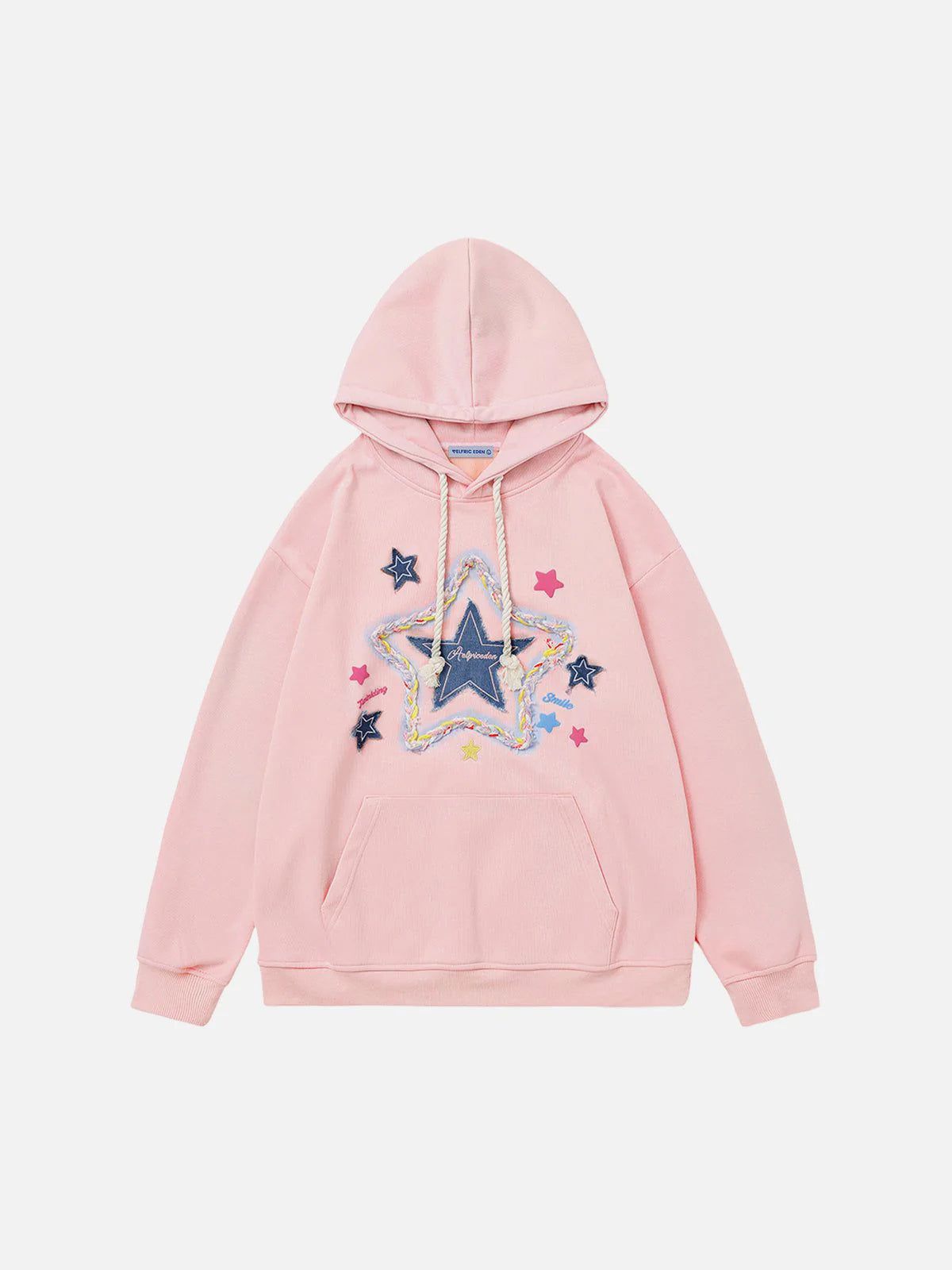 Aelfric Eden Denim Star Applique Hoodie - Image 4