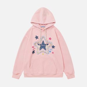 Aelfric Eden Denim Star Applique Hoodie