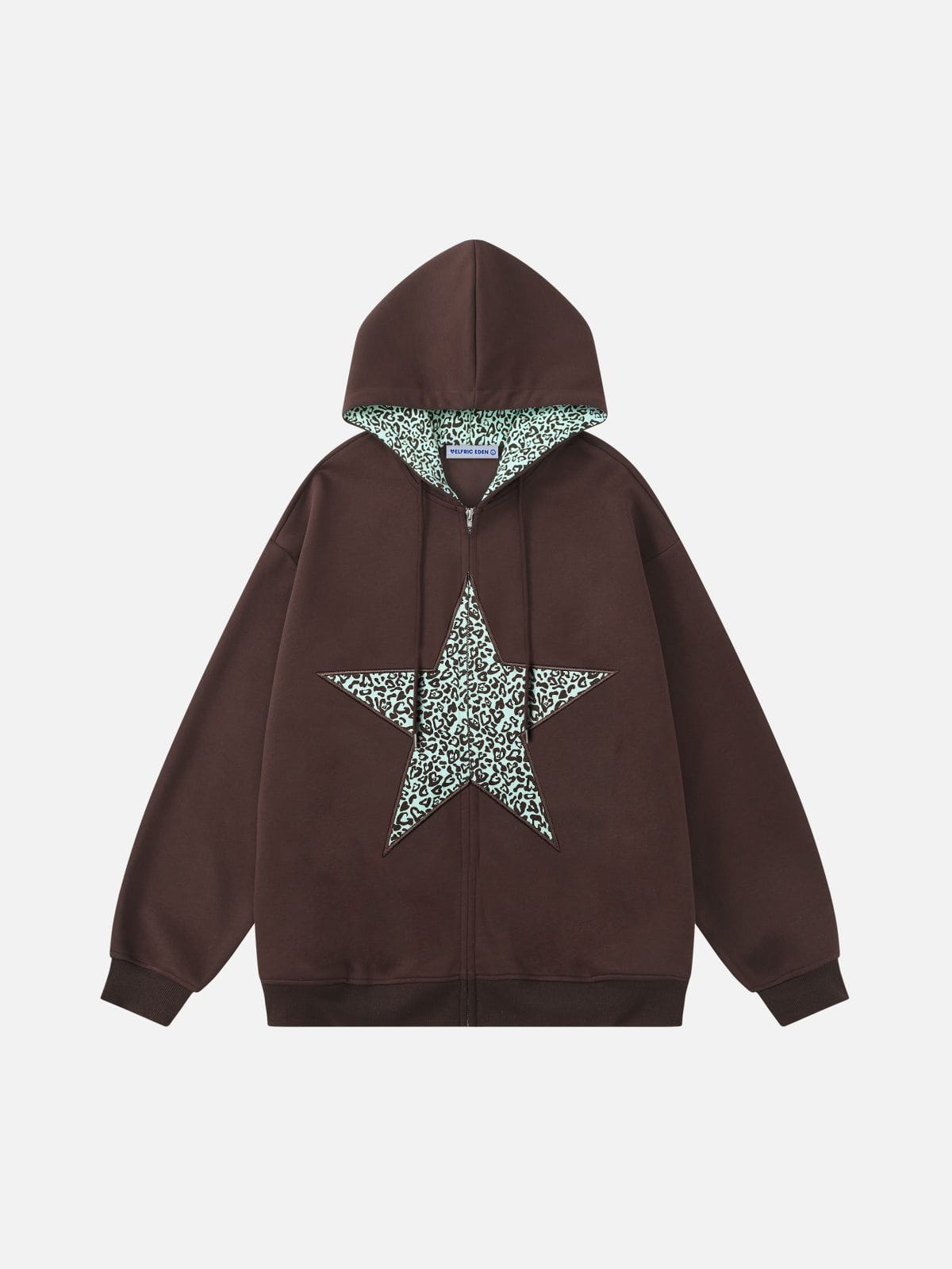 Aelfric Eden Leopard Star Graphic Zip Up Hoodie
