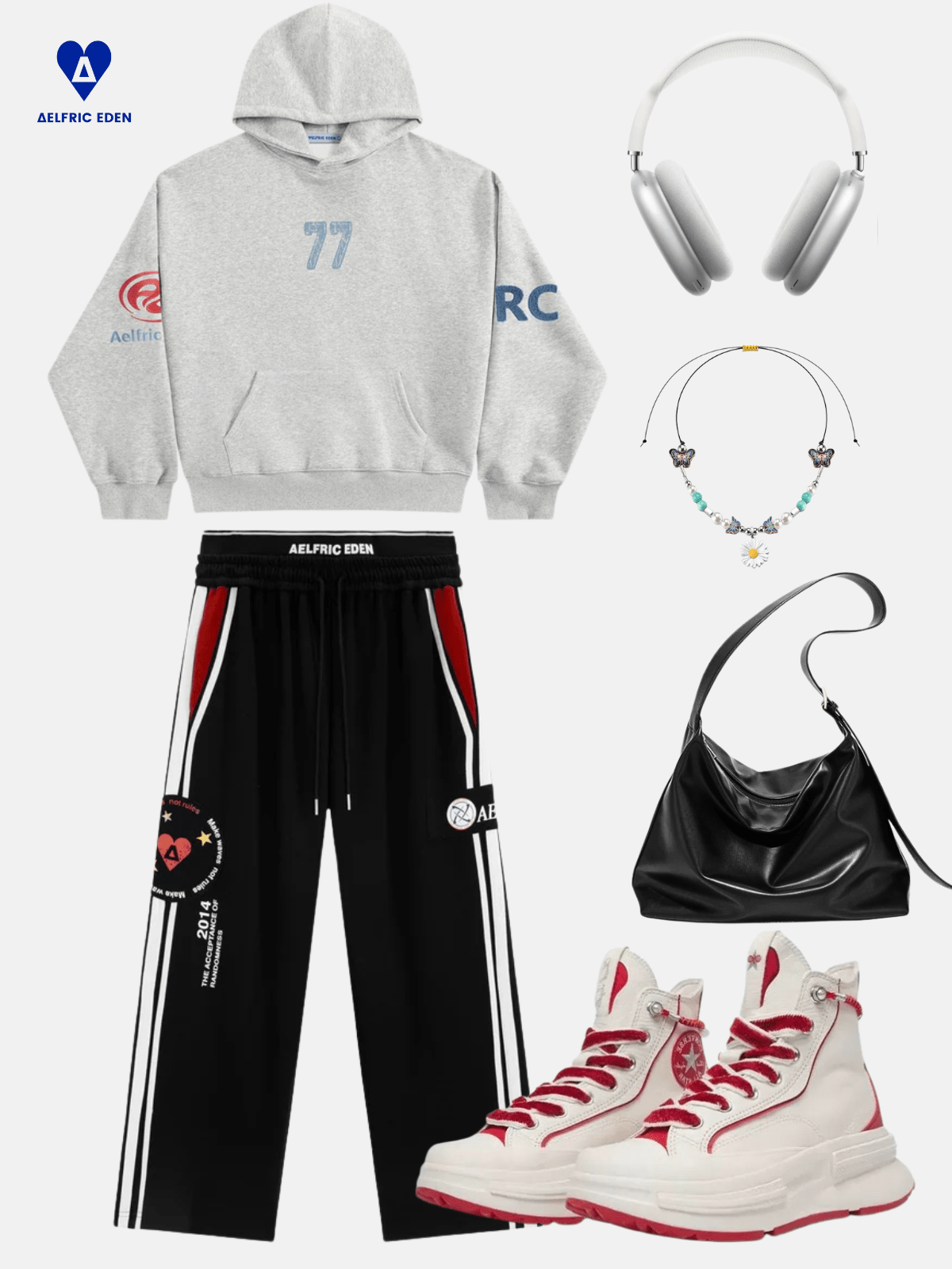 Aelfric Eden Double Waist Stripe Baaggy Sweatpants - Image 3