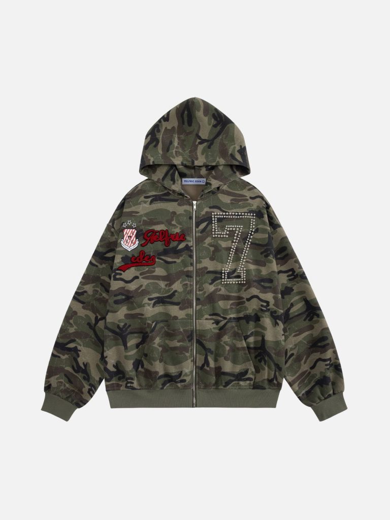 Aelfric Eden Camo Zip Up Hoodie