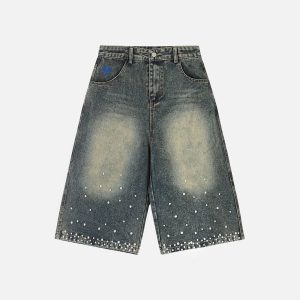 Aelfric Eden Pearl Embellished Baaggy Longline Jorts