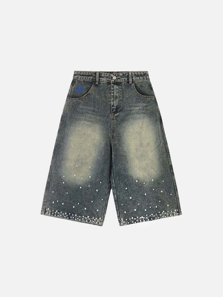 Aelfric Eden Pearl Embellished Baaggy Longline Jorts