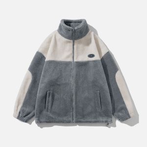 Aelfric Eden Color Block Patchwork Sherpa Jacket