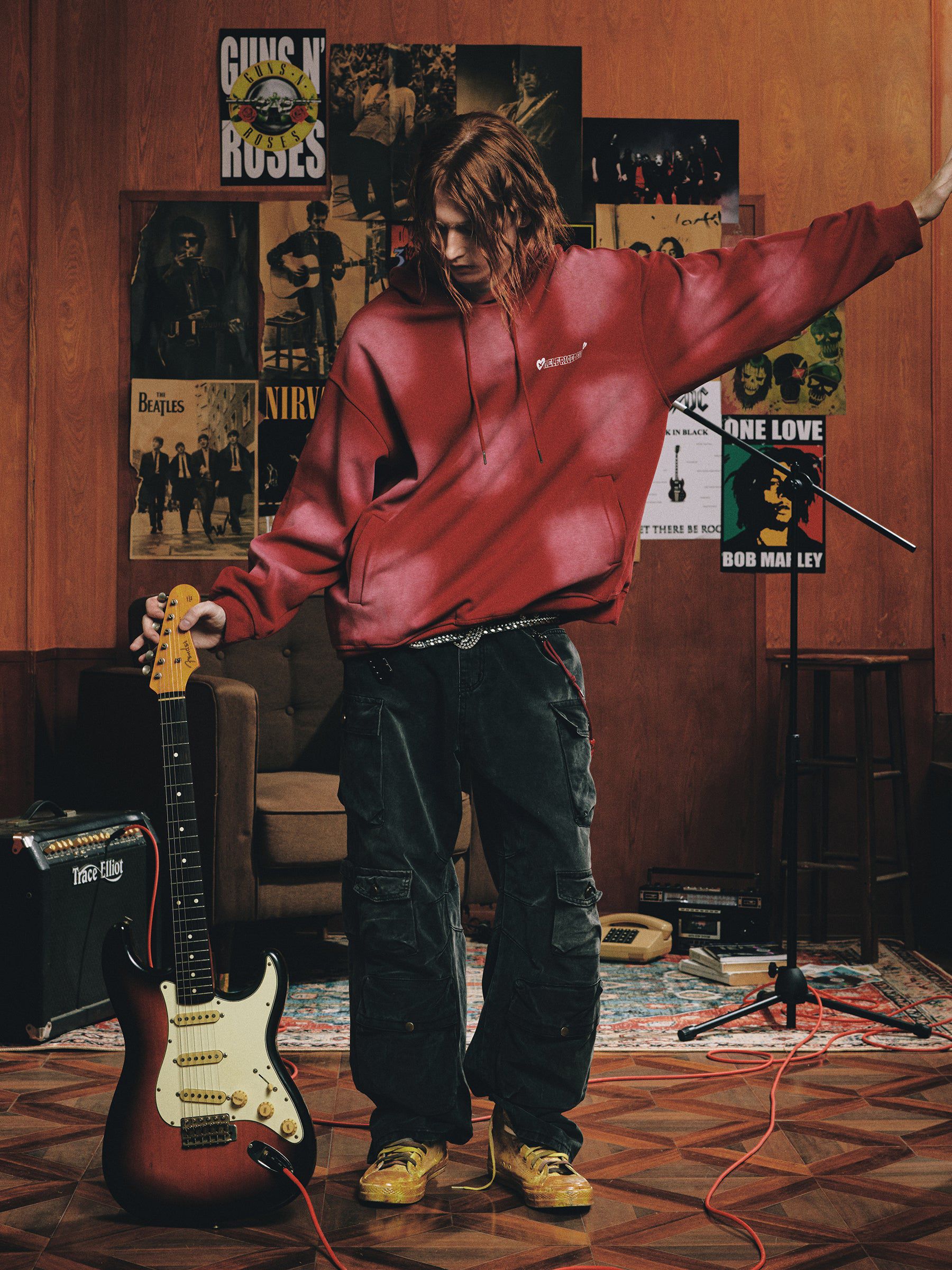 Aelfric Eden Blurring Graphic Washed Pullover Hoodie - Image 3