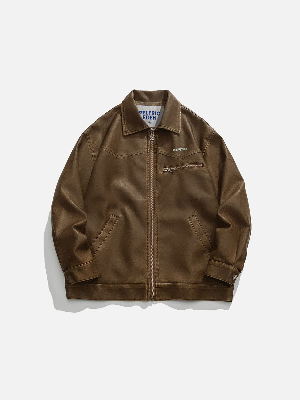 Aelfric Eden Retro Faux Leather Jacket - Image 4