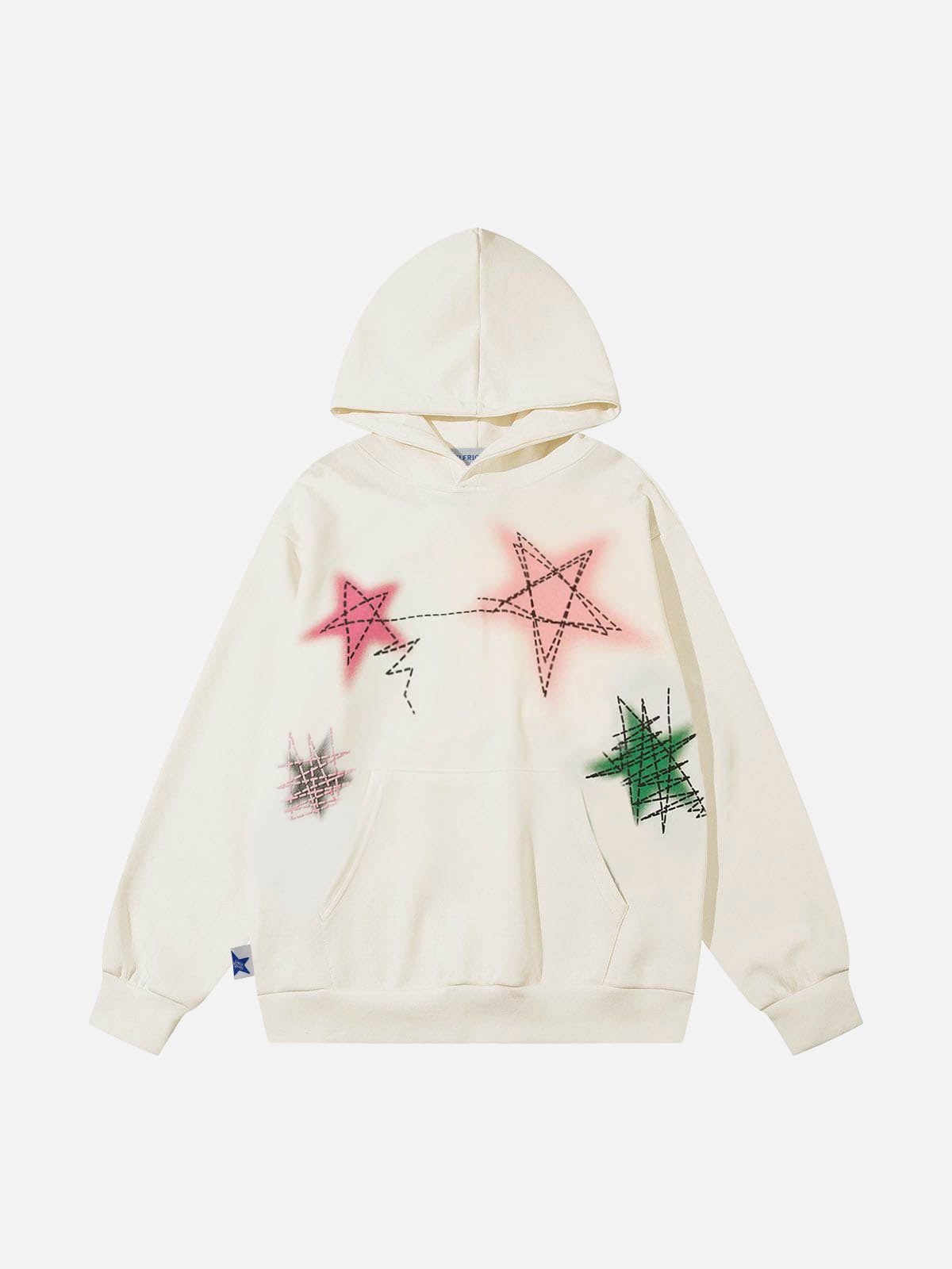 Aelfric Eden Graffiti Star Graphic Pullover Hoodie - Image 2