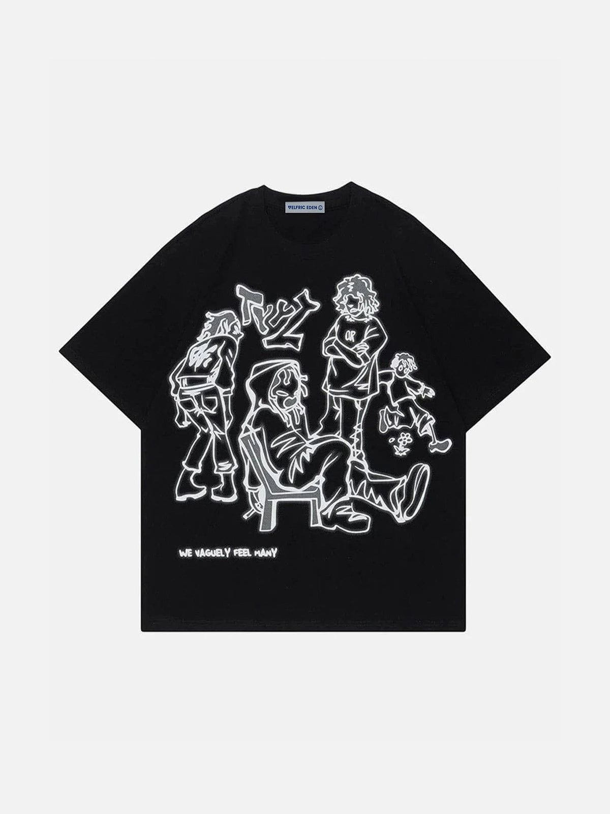 Aelfric Eden Cartoon Line Character Graphic Tee - Image 2