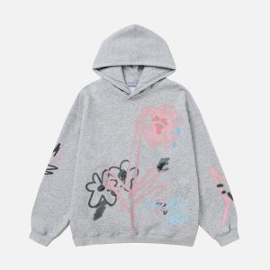 Aelfric Eden Cartoon Floral Graphic Hoodie