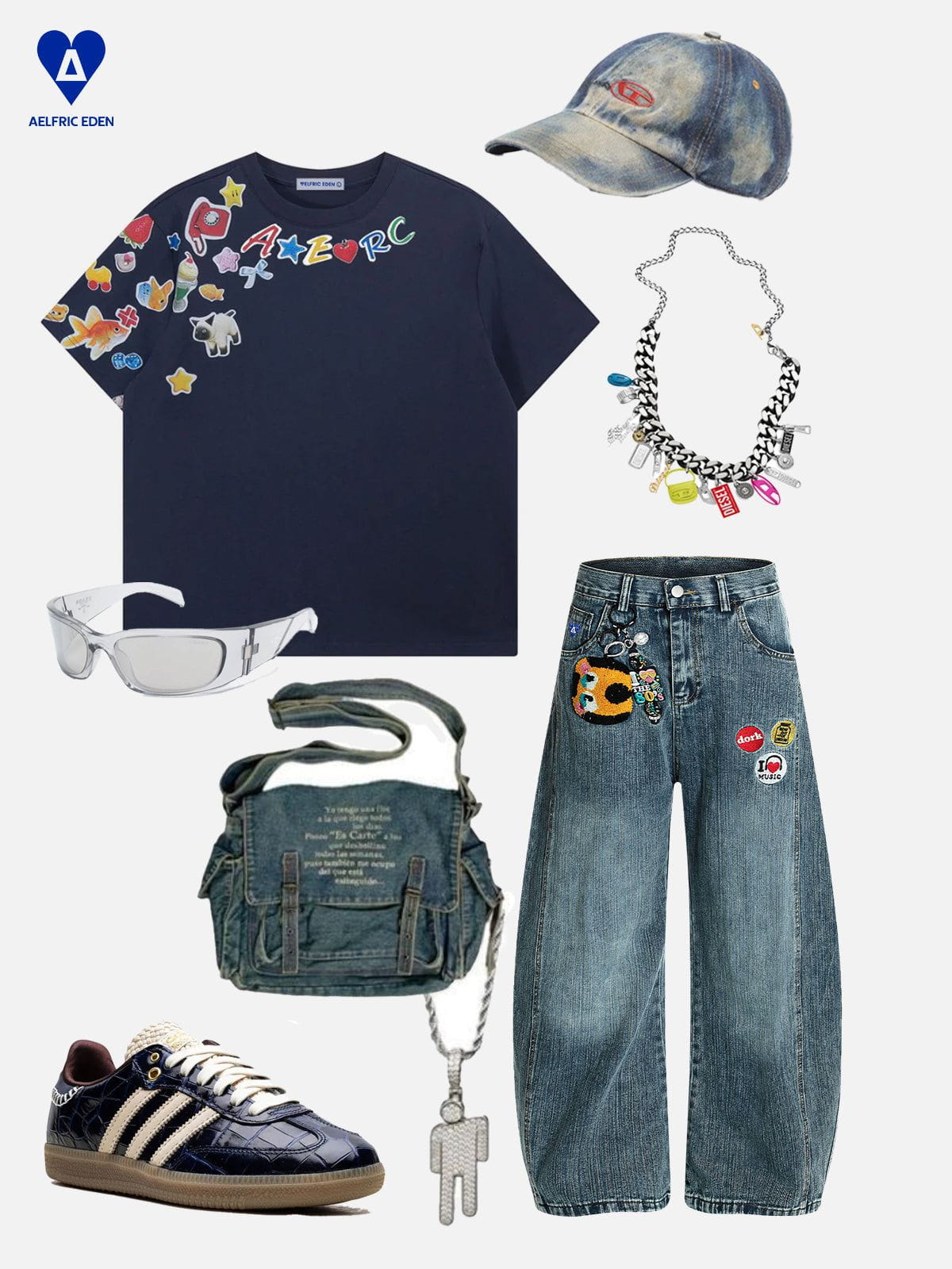 Aelfric Eden Embroidery Baaggy Barrel Jeans - Image 3