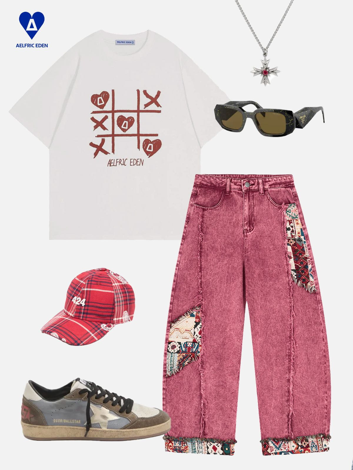 Aelfric Eden Frayed Ethnic Baaggy Barrel Jeans - Image 2