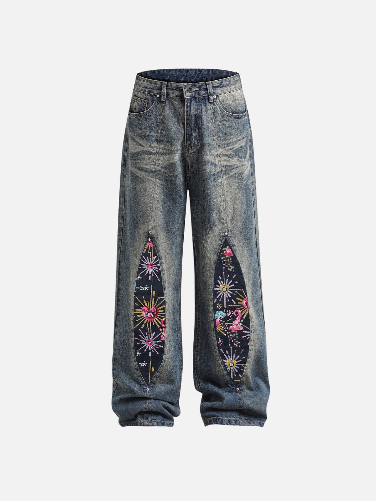 Aelfric Eden Firework Beadwork Baaggy Jeans