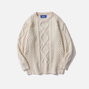 Aelfric Eden Retro 90s Cable Knit Sweater