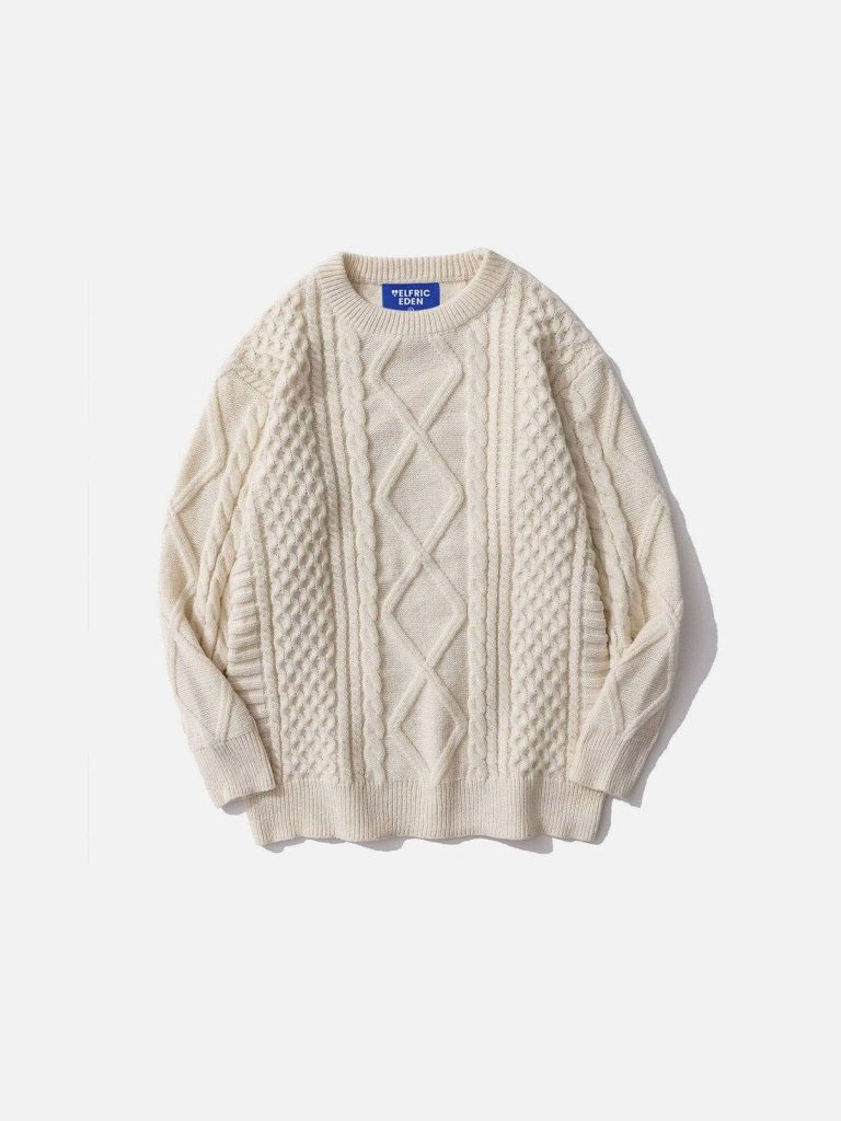 Aelfric Eden Retro 90s Cable Knit Sweater