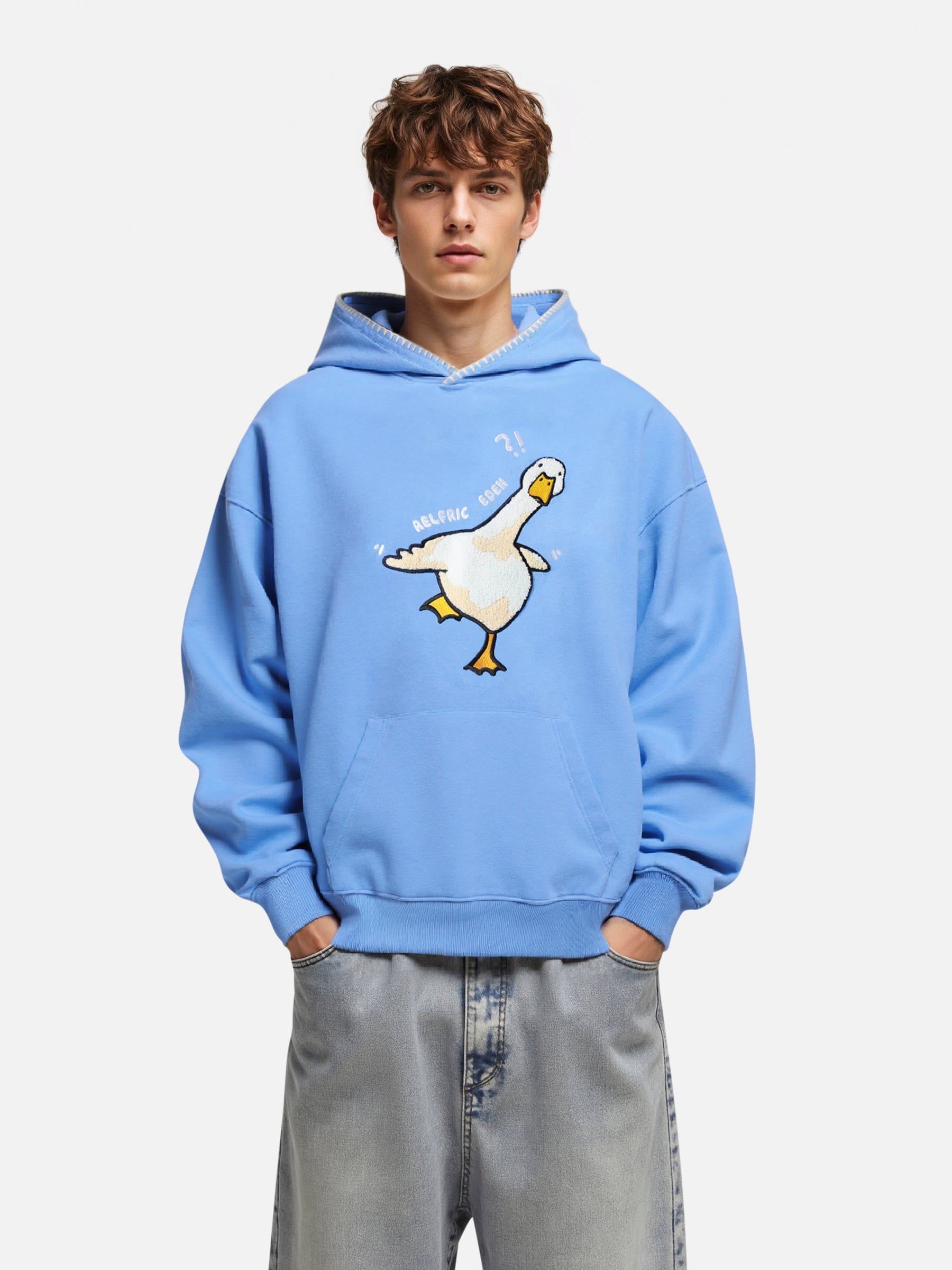 Aelfric Eden Towel Embroidery Duck Pullover Hoodie