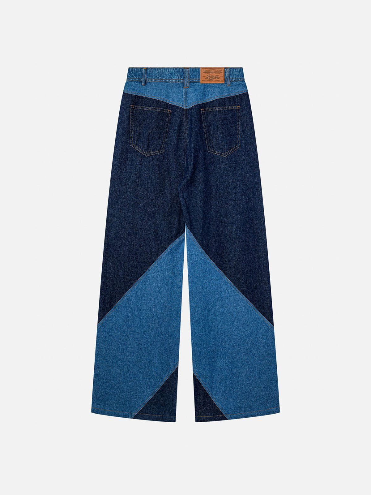 Aelfric Eden Color Block Patchwork Baaggy Jeans - Image 2