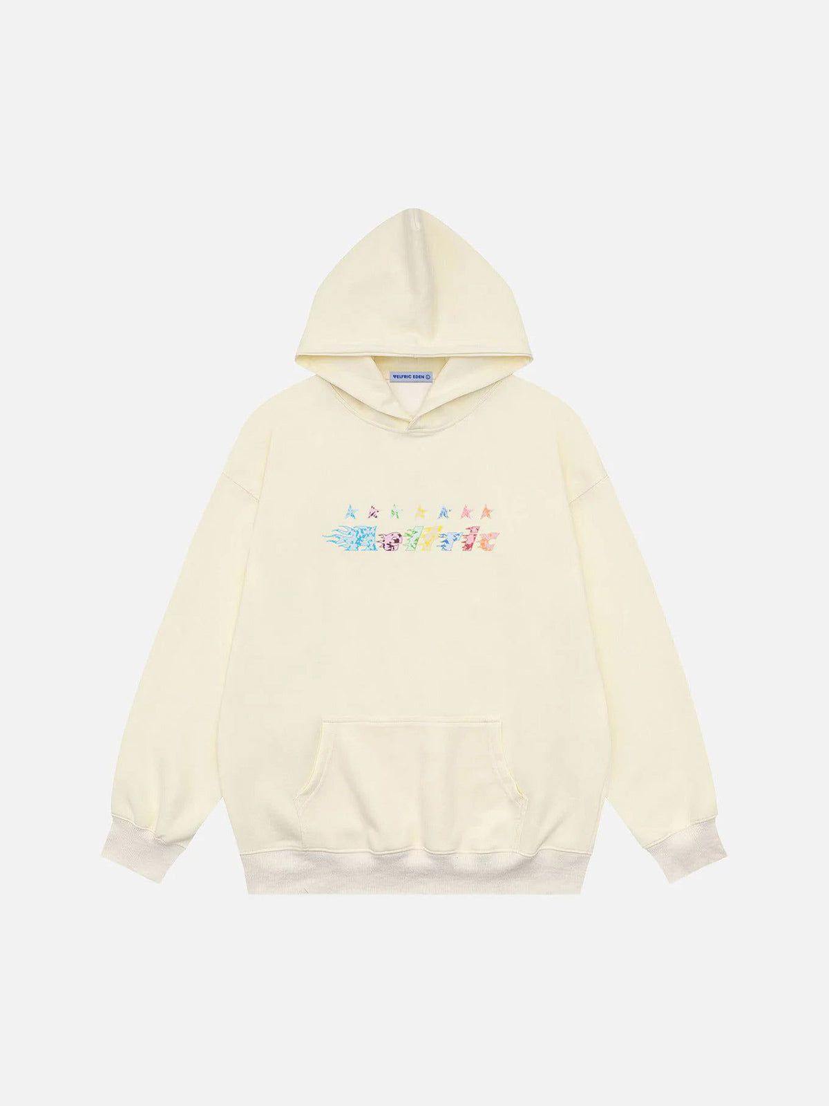 Aelfric Eden Star Embroidery Graffiti Pullover Hoodie - Image 2