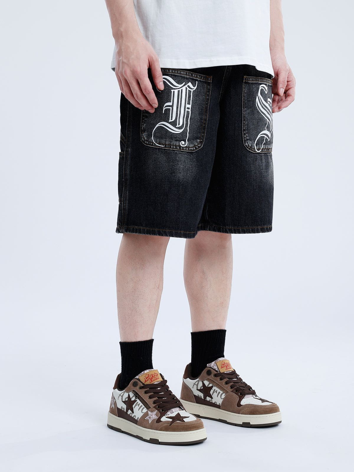 Starry Climb Vintage Star Patchwork Skate Shoes - Image 5