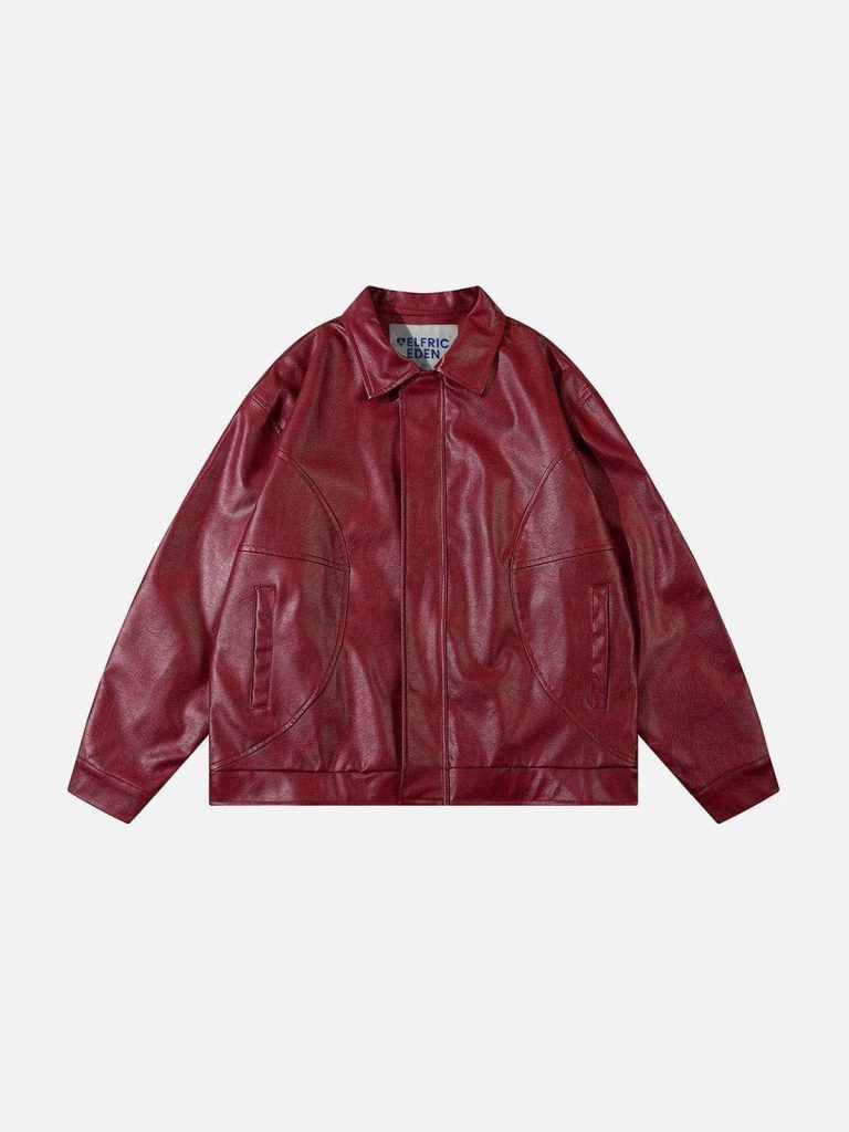 Aelfric Eden Burgundy Essential Faux Leather Jacket