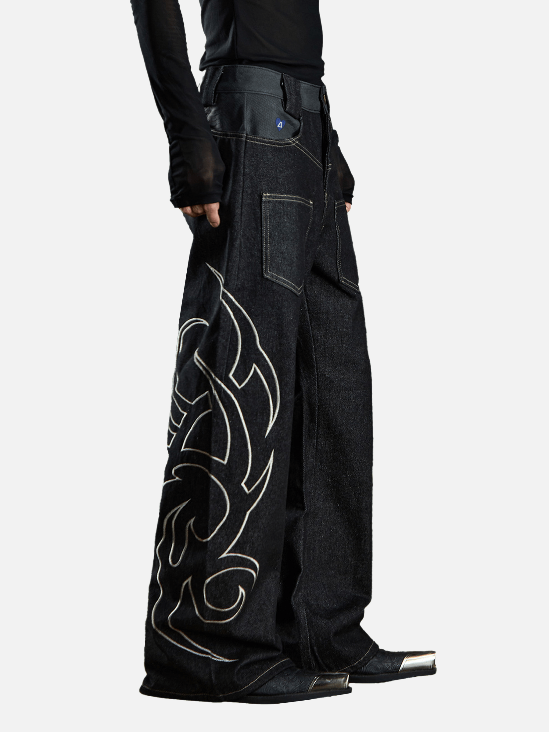 Aelfric Eden Embroidery Baaggy Barrel Jeans - Image 2