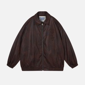 Aelfric Eden Embroidery Faux Leather Jacket