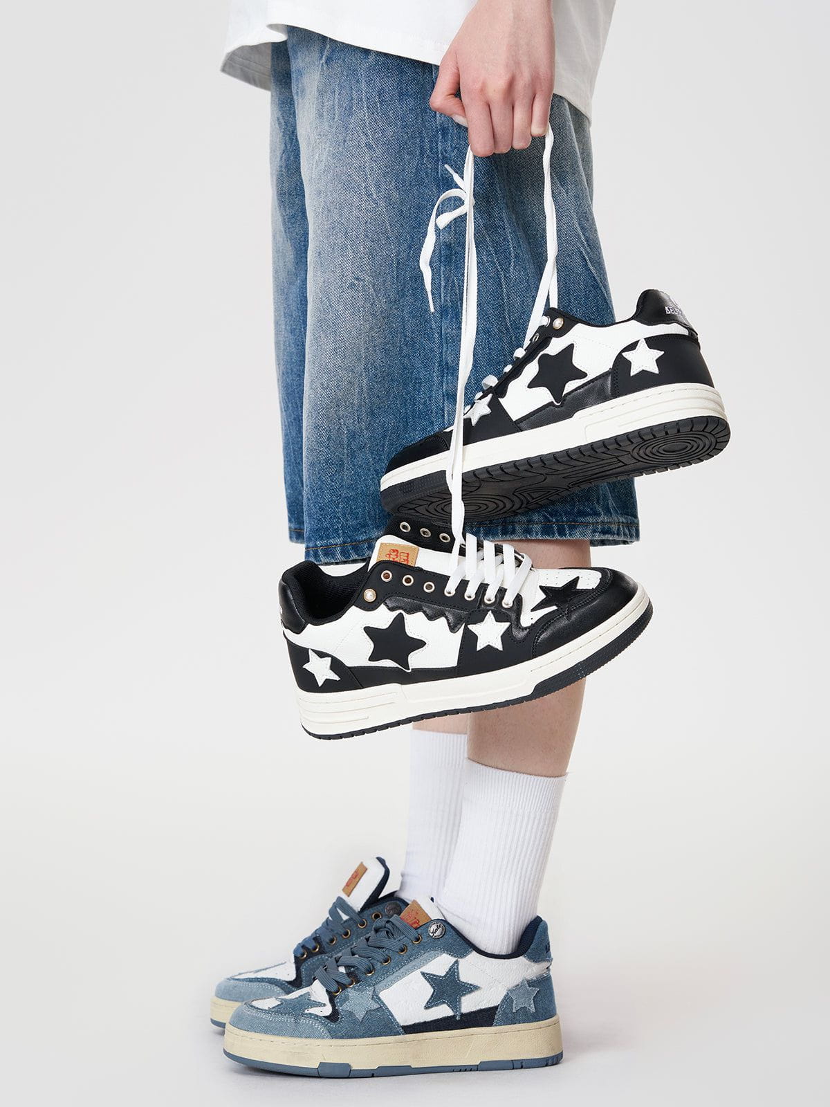 Starry Climb Stars Casual All-Match Denim Skate Shoes - Image 3