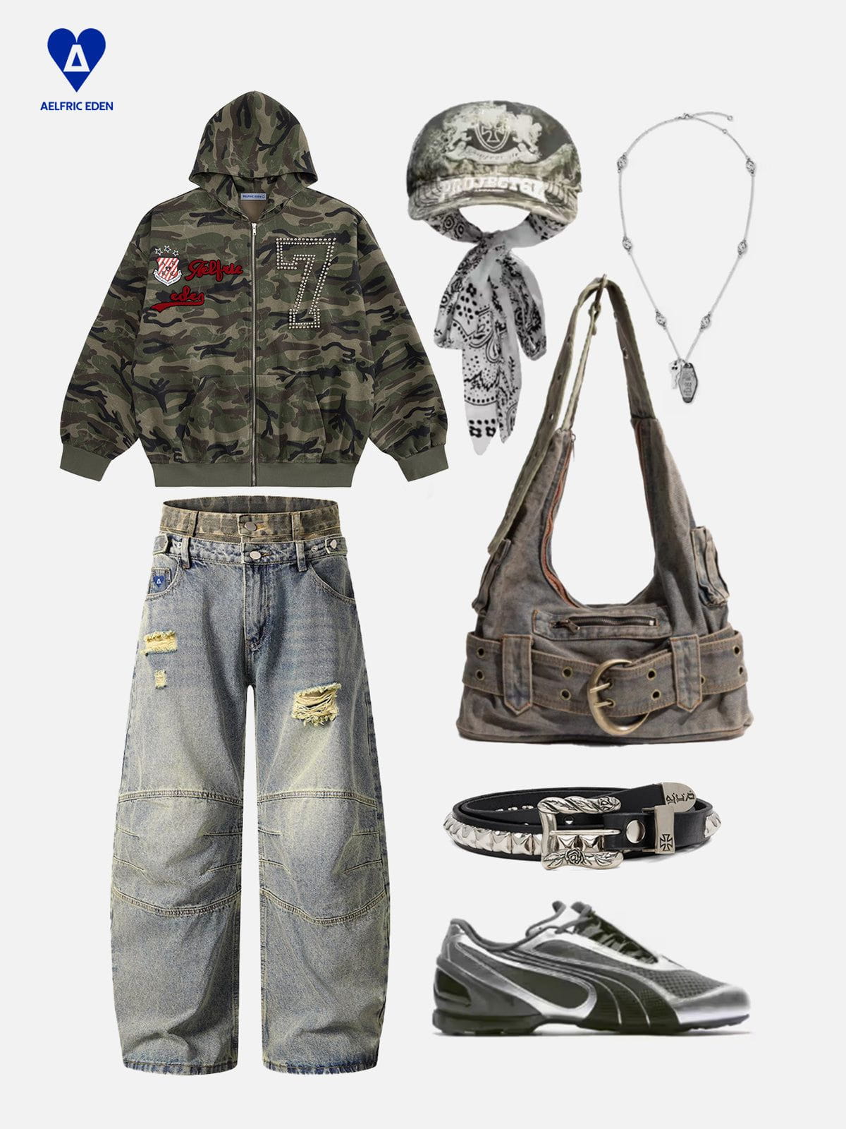 Aelfric Eden Camo Zip Up Hoodie - Image 3