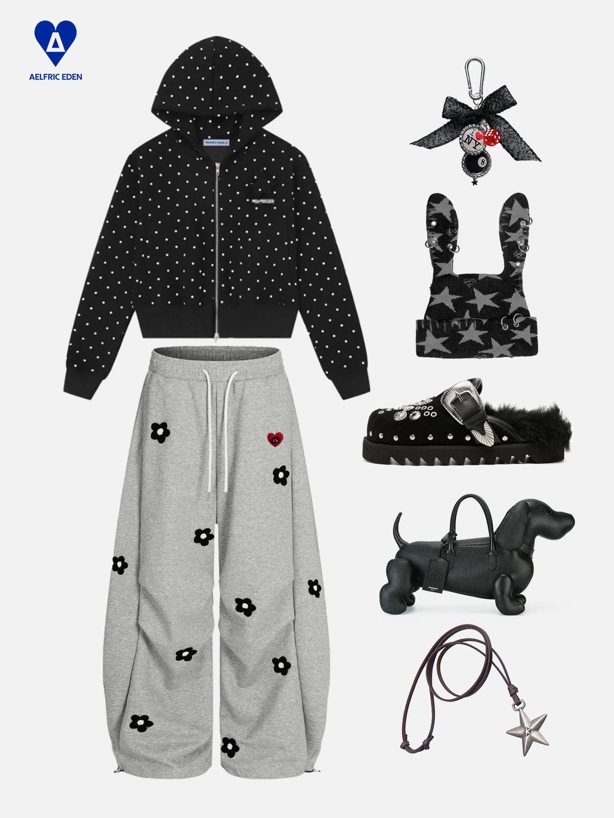 Aelfric Eden Polka Dot Zip Up Hoodie - Image 2