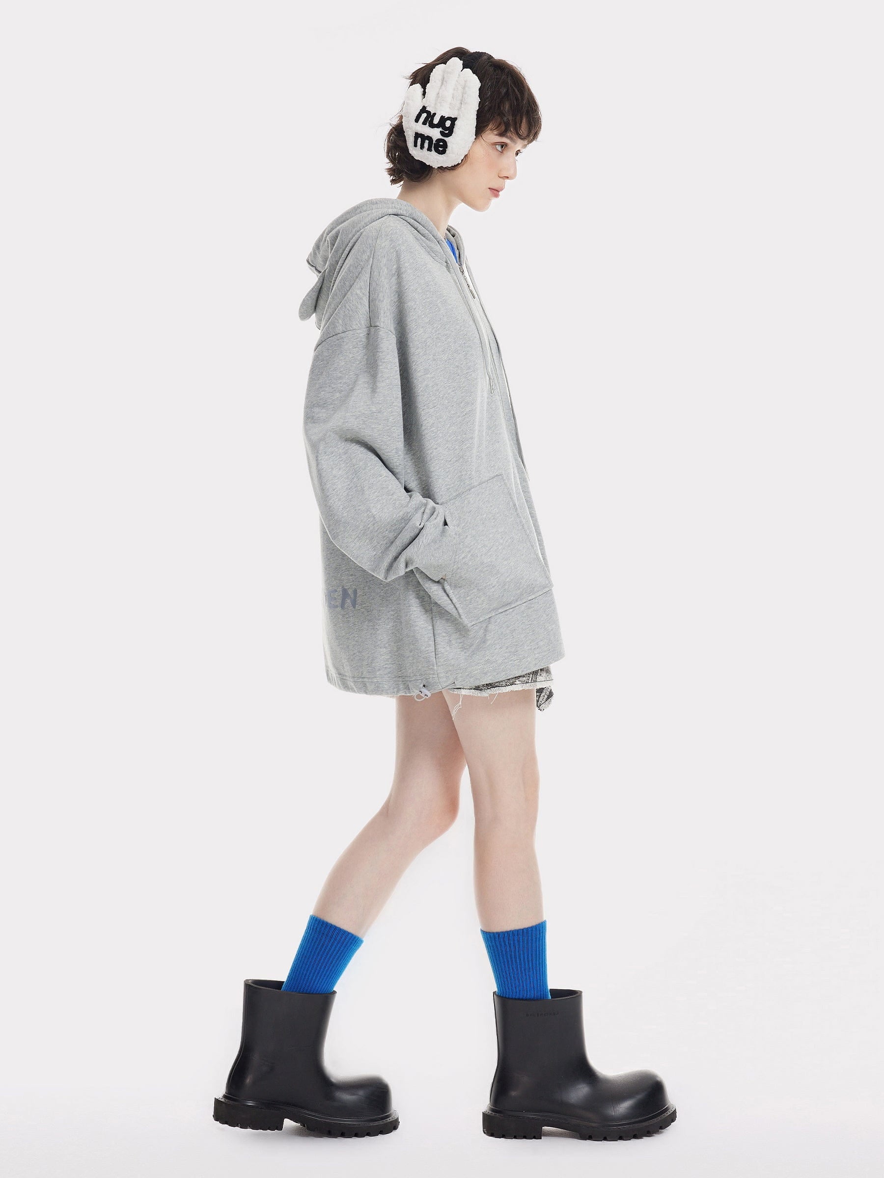 Aelfric Eden Embroidery Rabbit Ears Zip Up Hoodie - Image 11