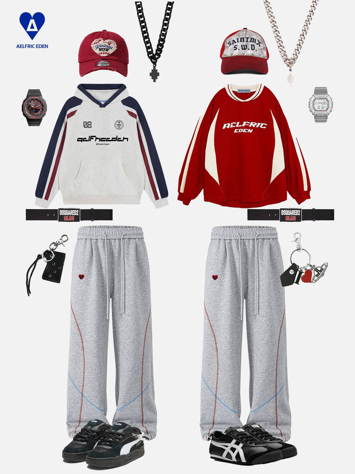 Aelfric Eden Color Blocking Stitch Baaggy Sweatpants - Image 7