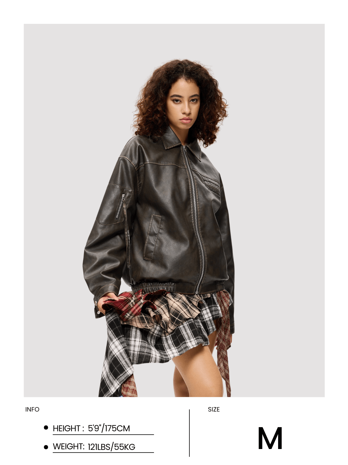 Aelfric Eden Multi Pocket Faux Leather Cropped Jacket - Image 8