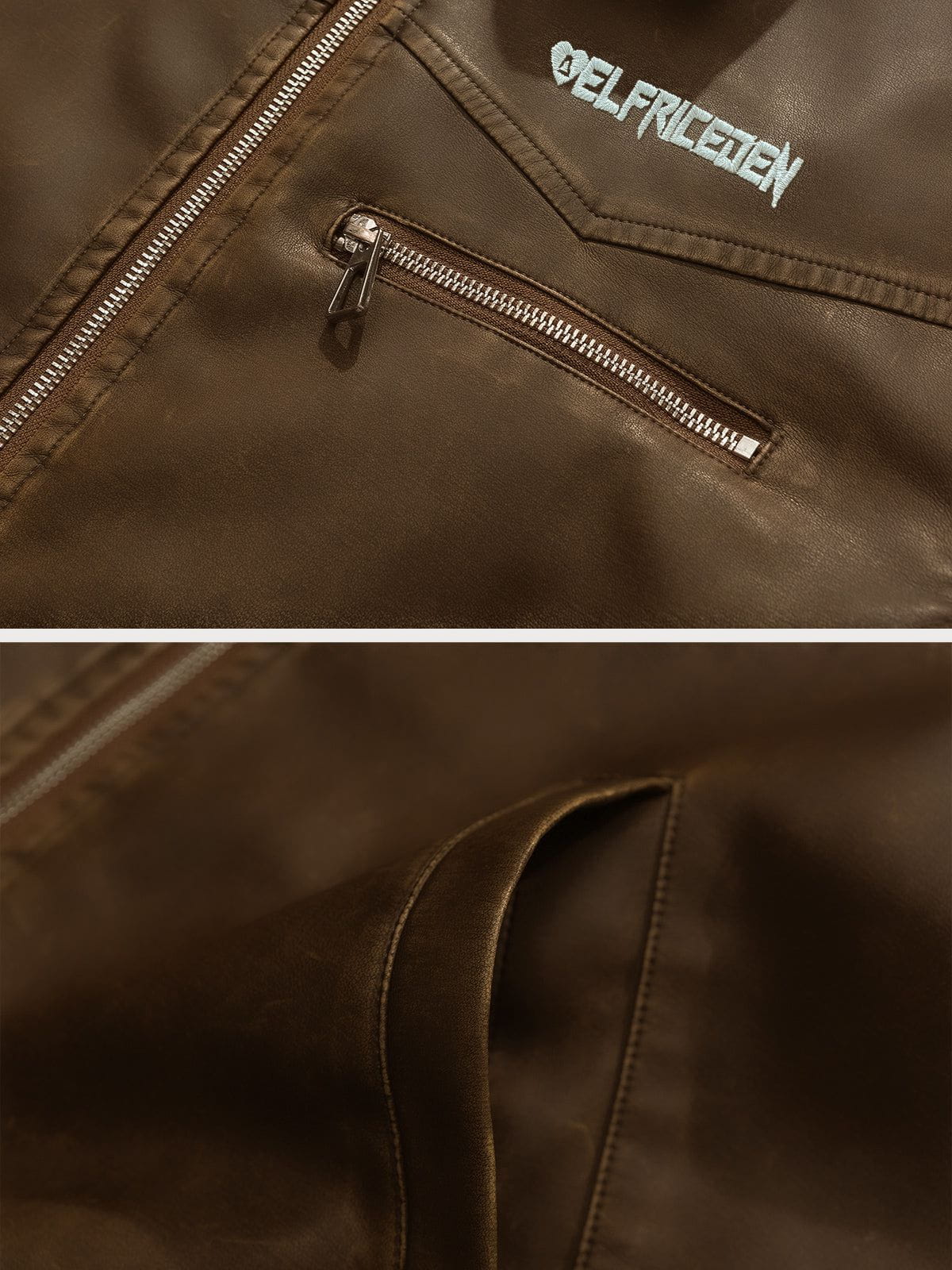 Aelfric Eden Retro Faux Leather Jacket - Image 6