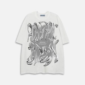 Aelfric Eden Futuristic Liquid Metal Design Tee