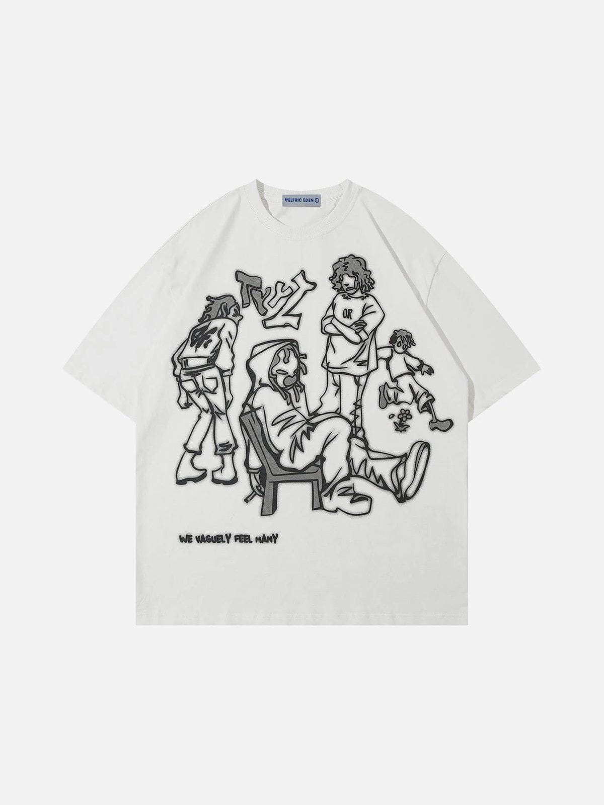 Aelfric Eden Cartoon Line Character Graphic Tee - Image 3