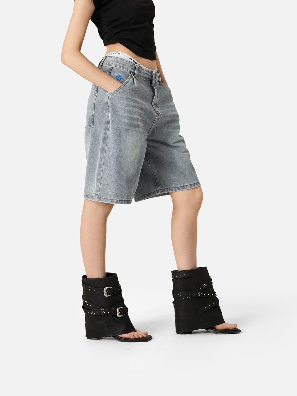 Aelfric Eden Washed Wrinkle Jorts - Image 3