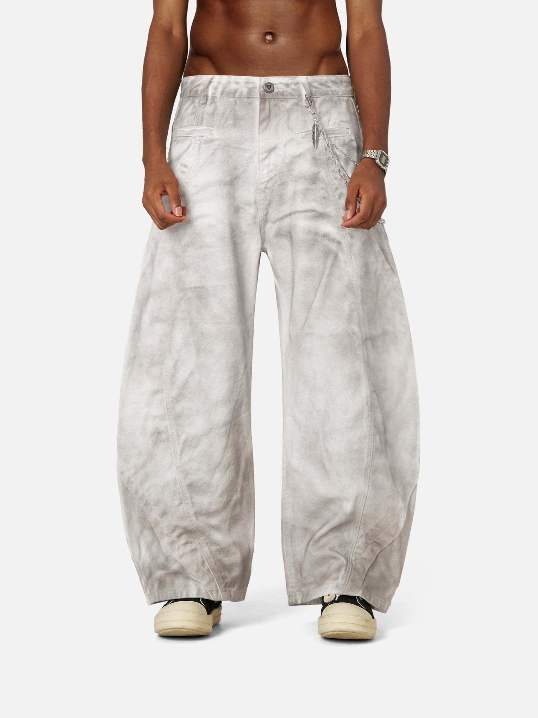 Aelfric Eden Dirt Color Super Baaggy Barrel Jeans - Image 2