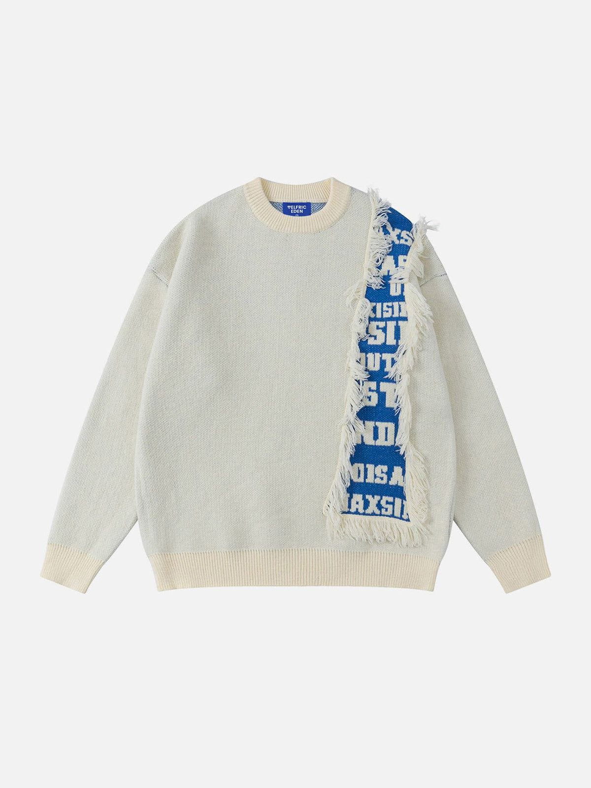 Aelfric Eden Fringe Letter Jacquard Sweater - Image 2